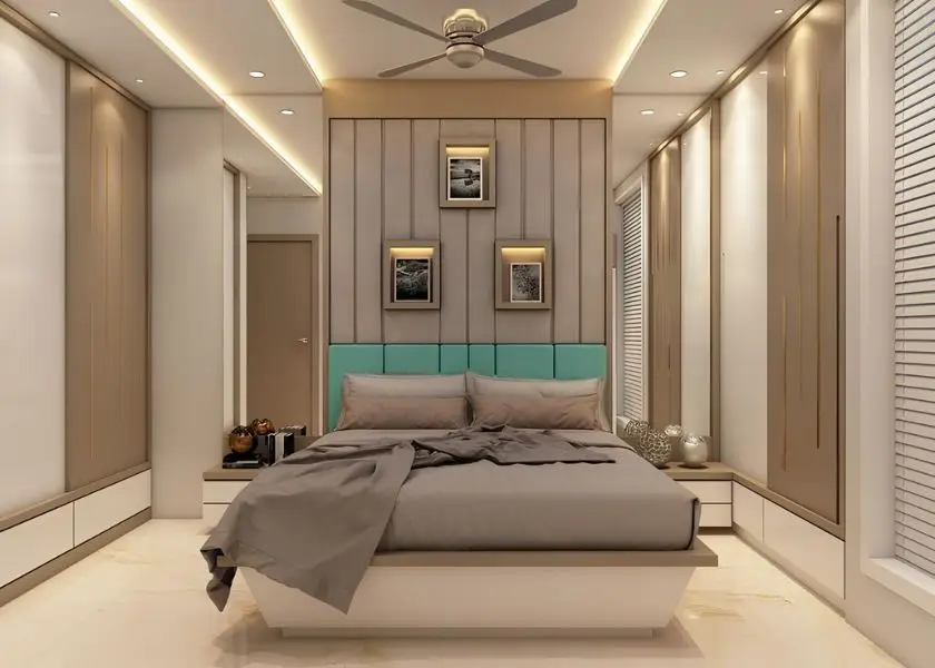 Plafon PVC dengan Lampu LED Tersembunyi di Kamar Tidur